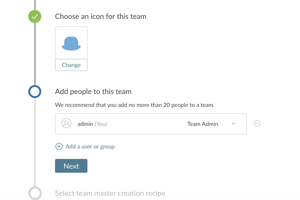 Create team - add members with roles