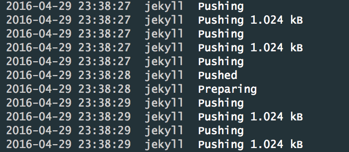 Push step log output