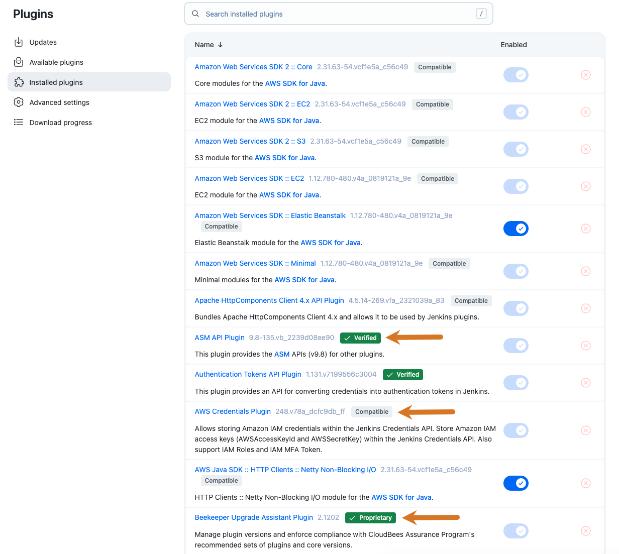 Figure 1. Plugin badges Plugin badges