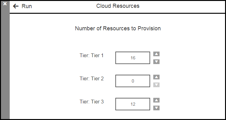 cloud resources dialog