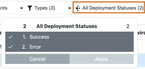 All Deployment Statuses