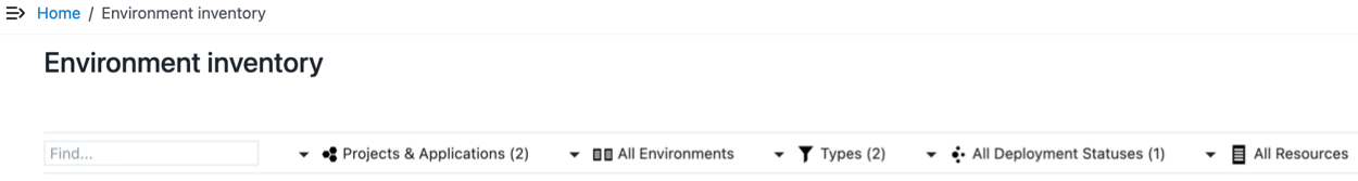 Environment inventory filters