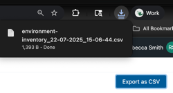 Figure 14. CSV file timestamp CSV file timestamp