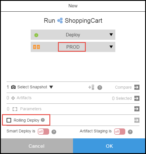 rolling deploy run application