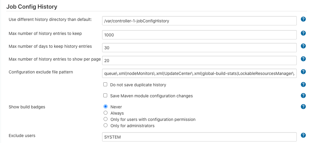 Configure System / JobConfigHistory