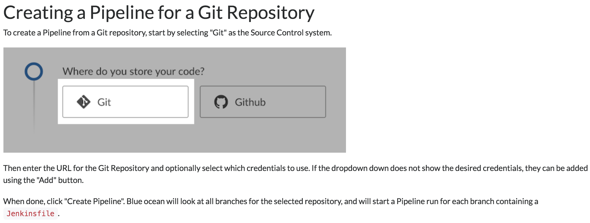 Creating a Pipeline for a Git Repository