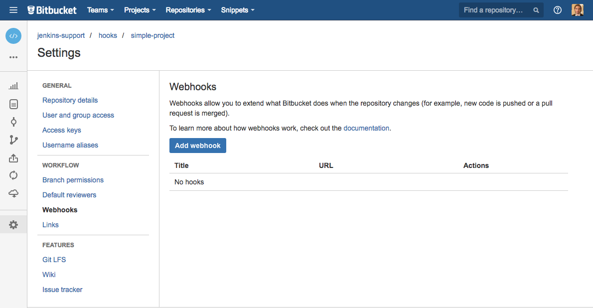 bitbucket cloud webhooks