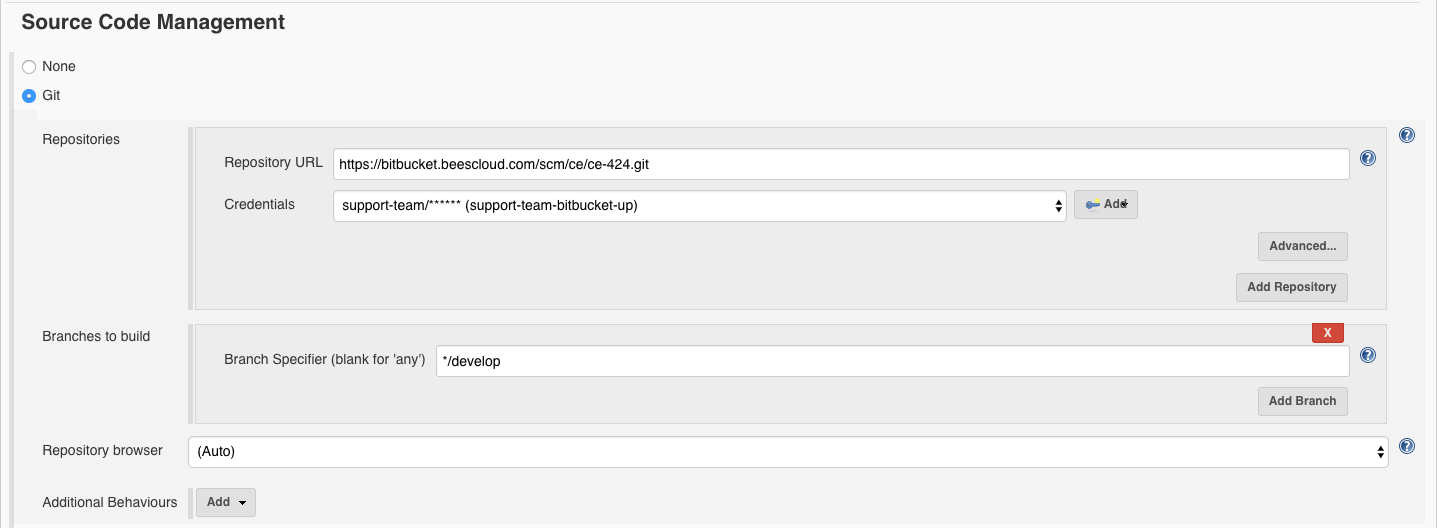 bitbucket server freestyle git config