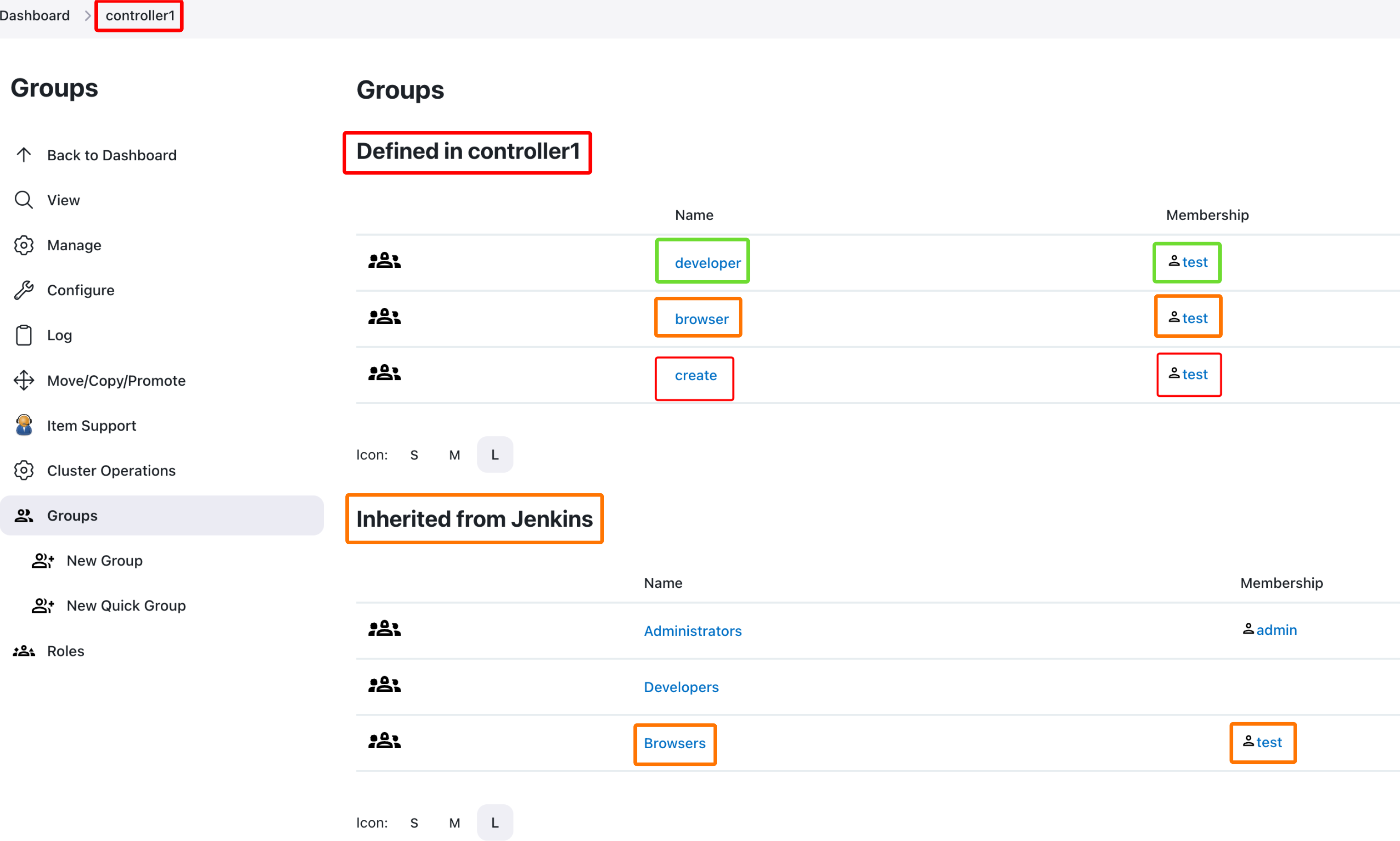 RBAC Groups controller level