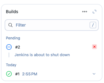 Build widget showing