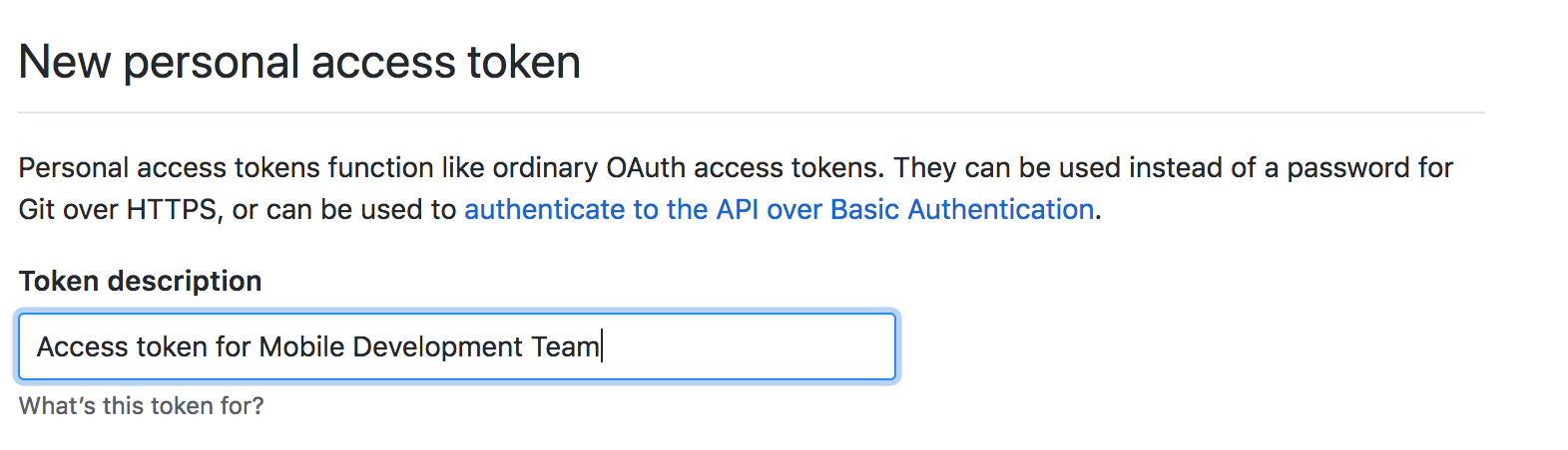 Pipeline creation - GitHub personal access token create - top of screen