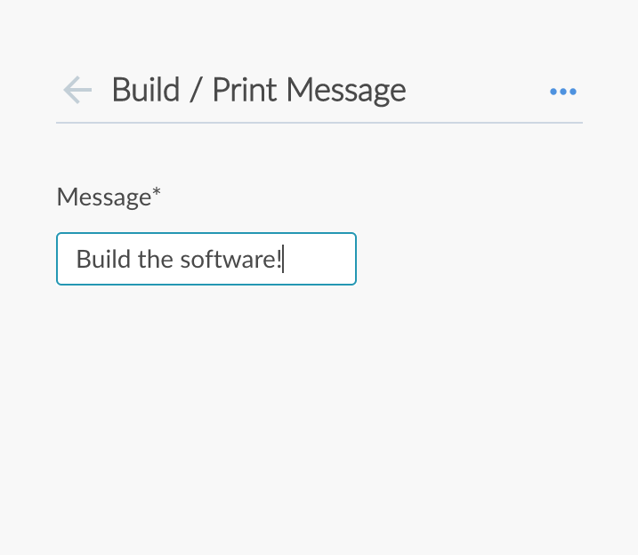 Pipeline Editor - print message step