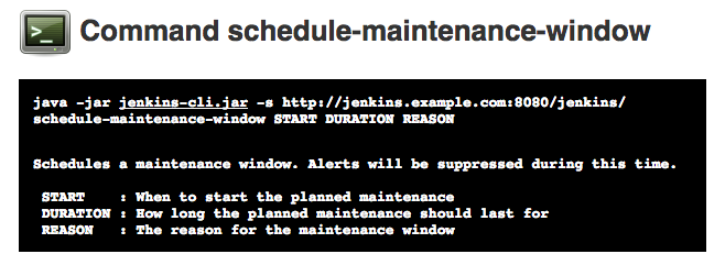 schedule maintenance window cli