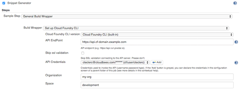 cloudfoundry cli workflow snippet