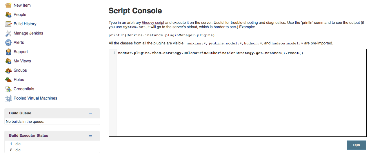 reset via script console complete