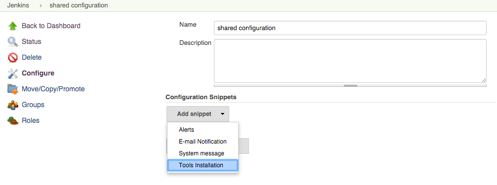 snippets tool installer select snippet