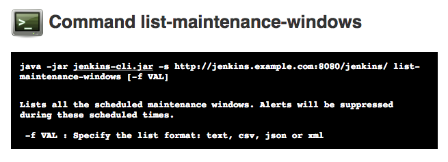 list maintenance windows cli