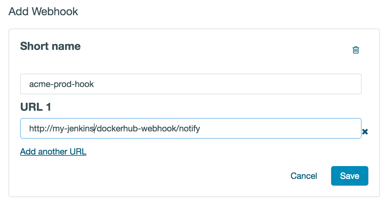 Figure 3. Docker Hub Webhook Configuration