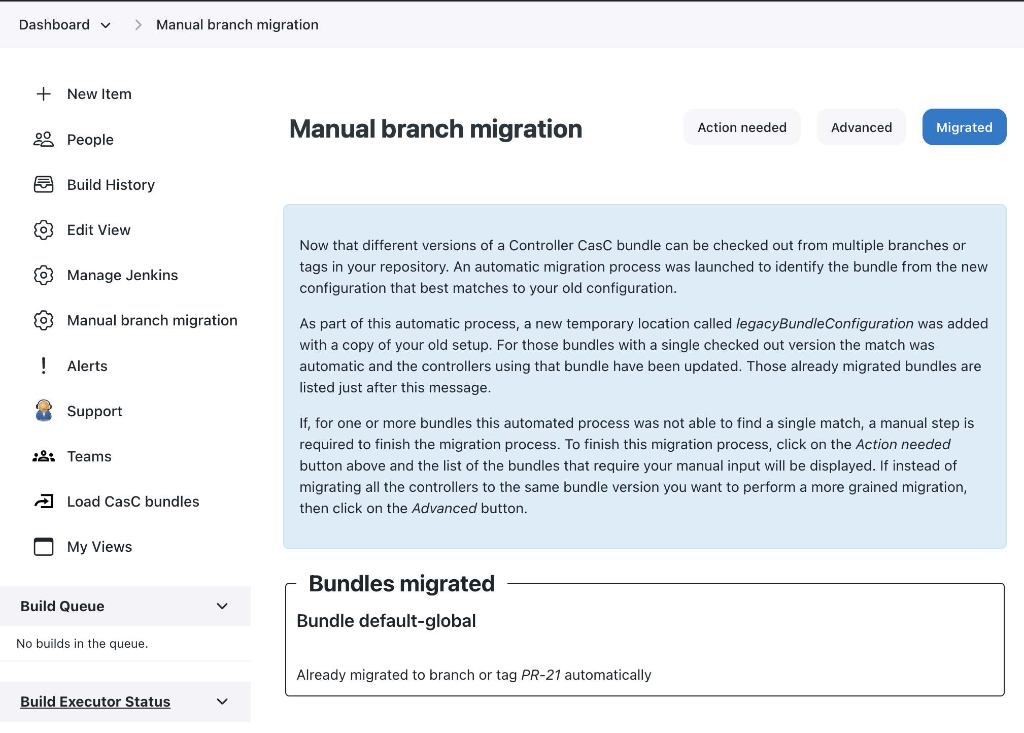 Bundles migrated tab