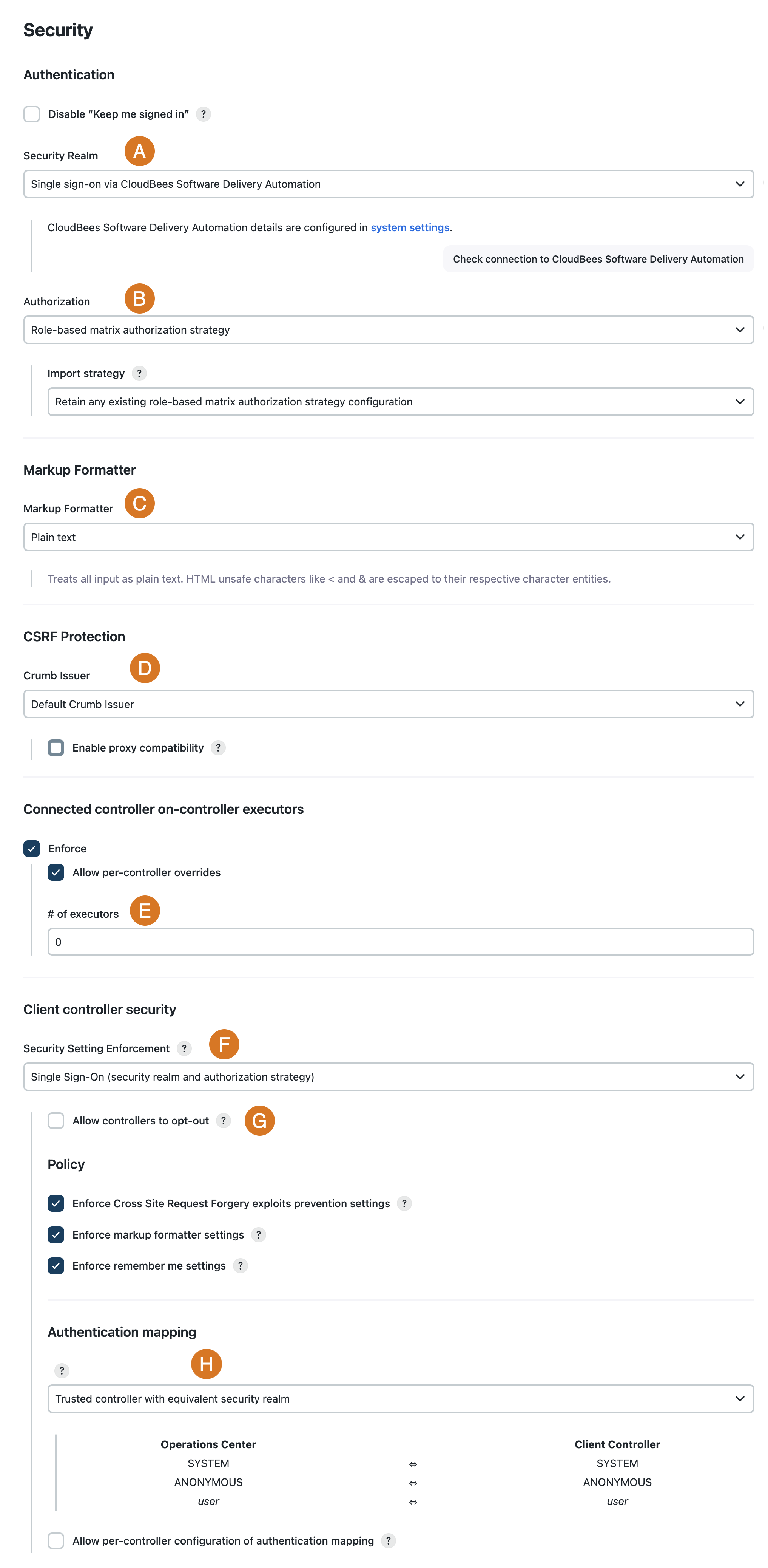 recommended security configuration