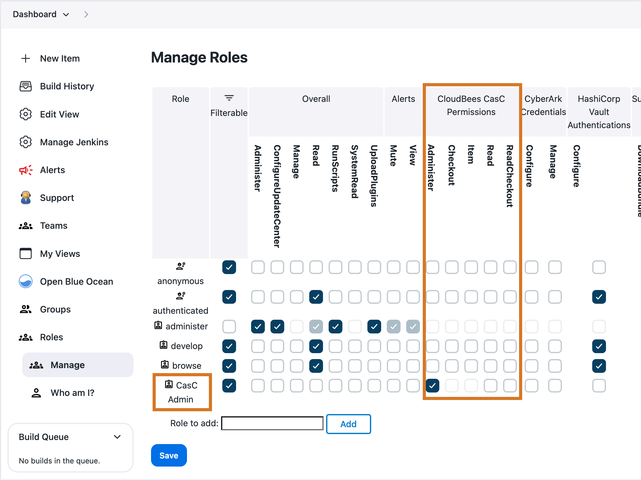 assign CasC role permissions