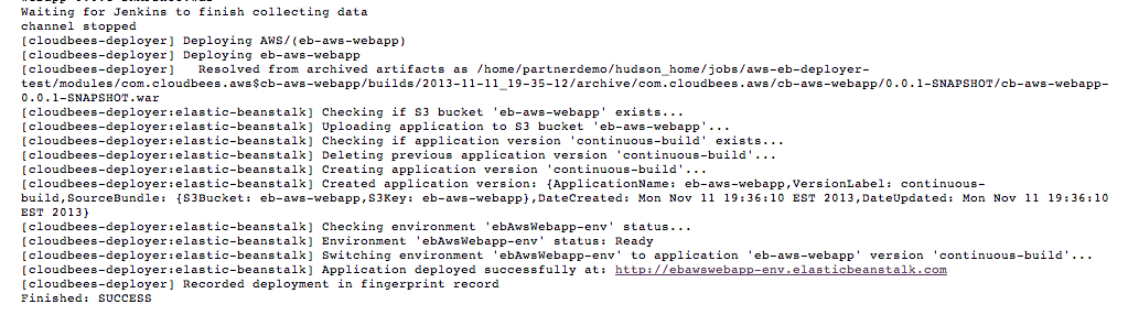 running eb deployment