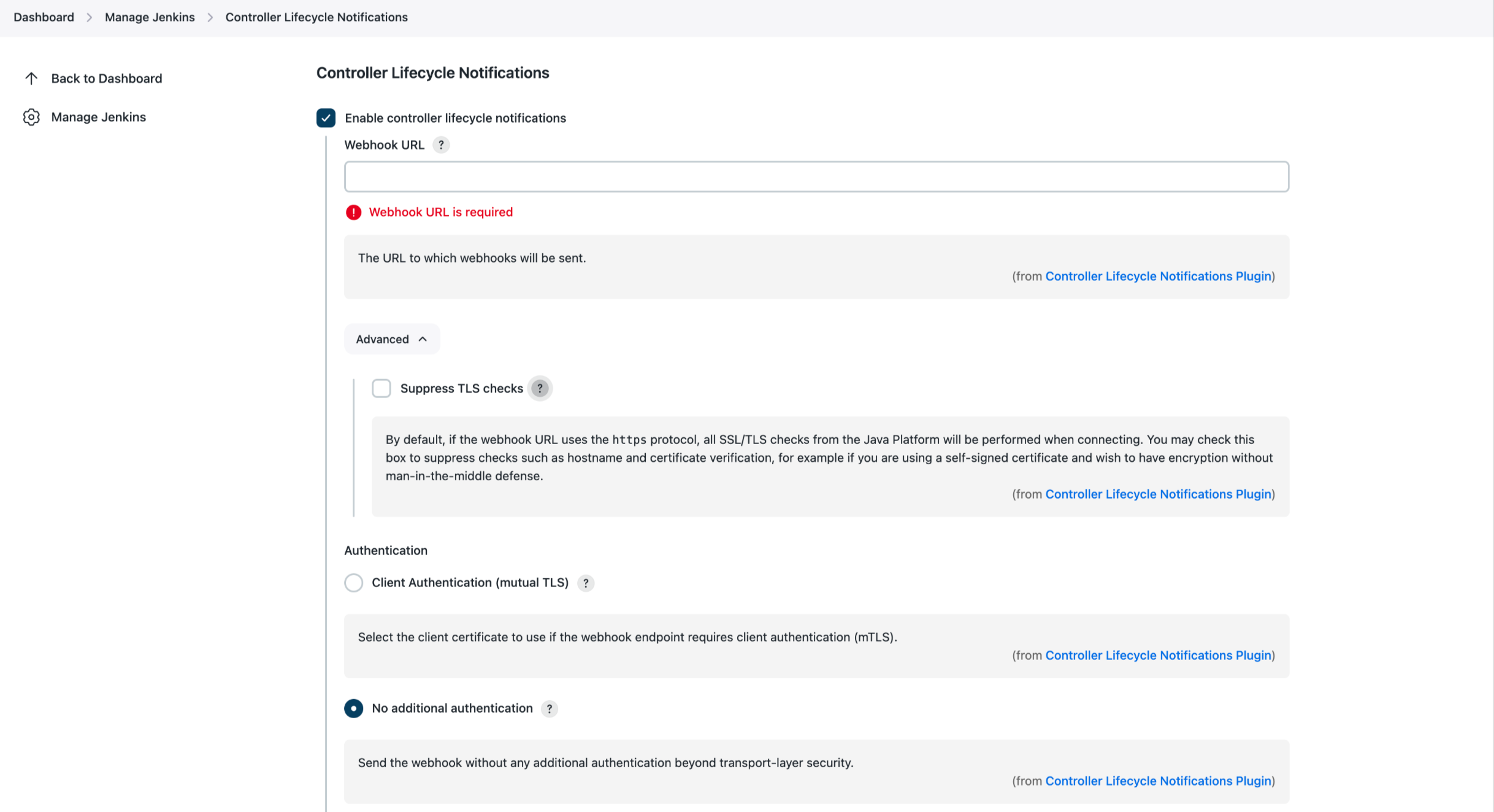 Complete Controller Lifecycle Notifications configuration