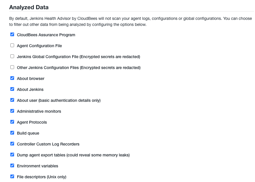 Configure analyzed data