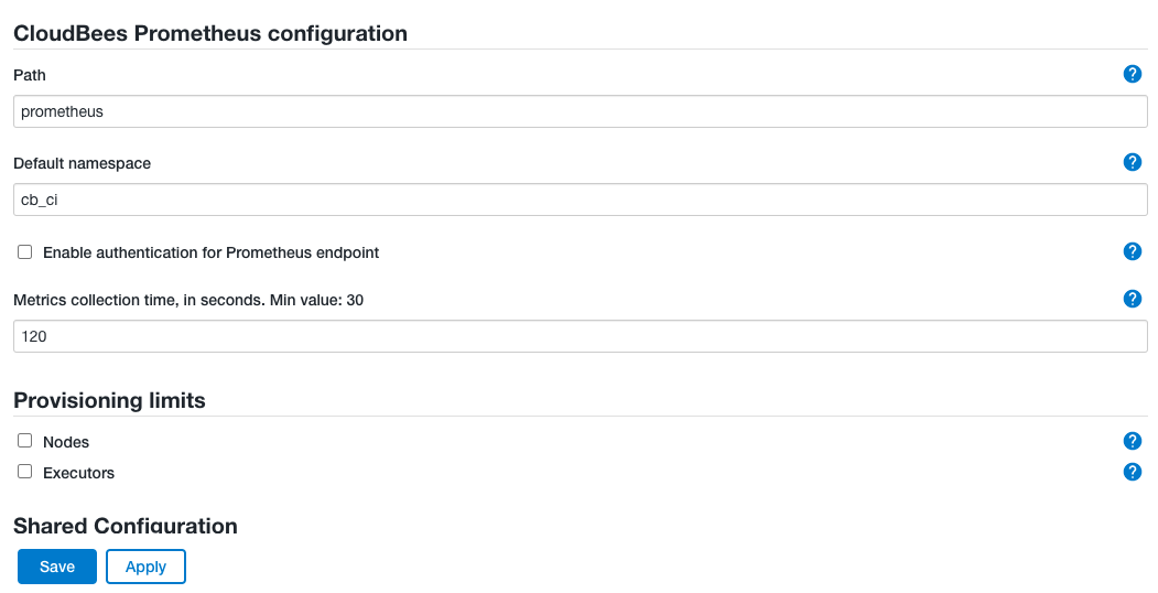 Configure Prometheus Metrics plugin