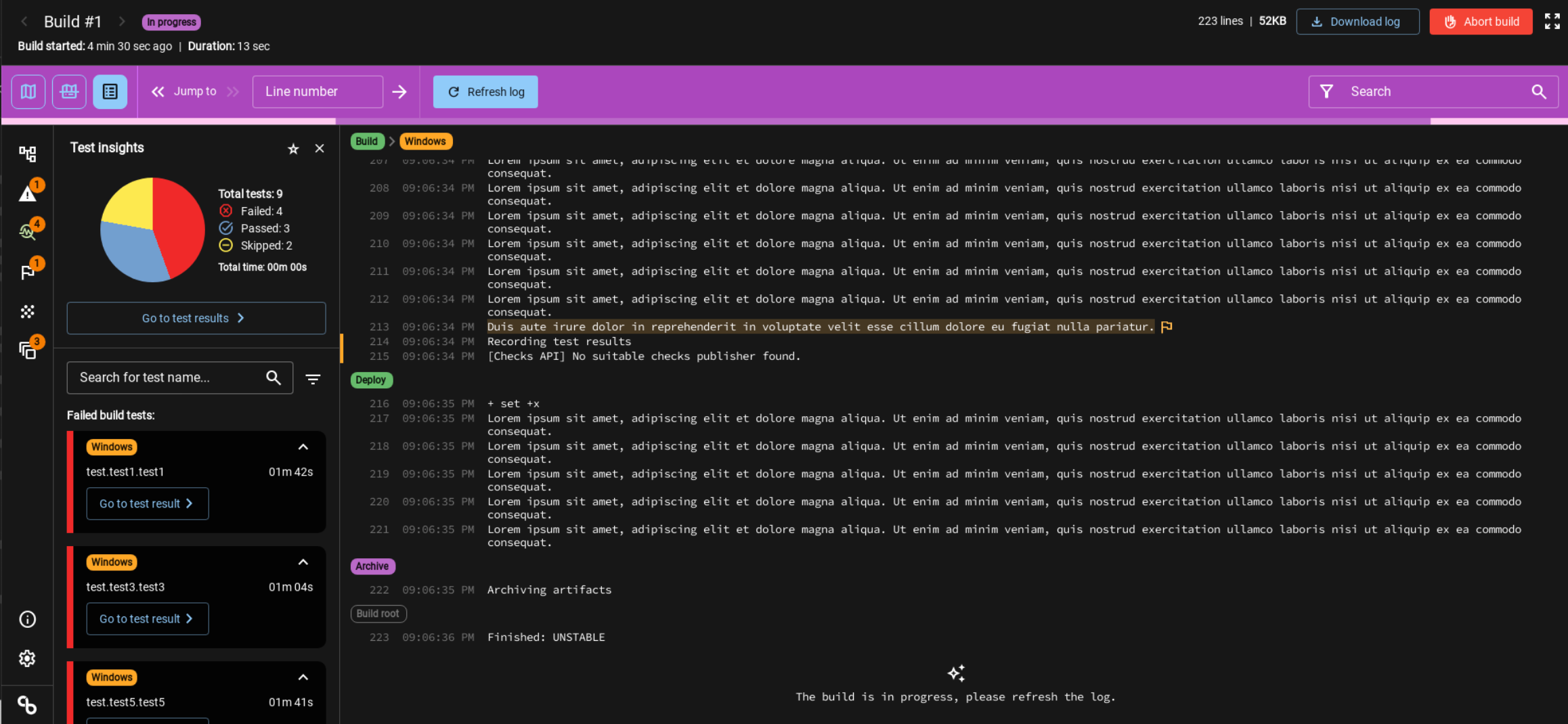 Test insights example