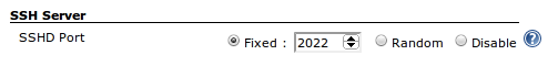 Figure 2. Configuring the SSHD port