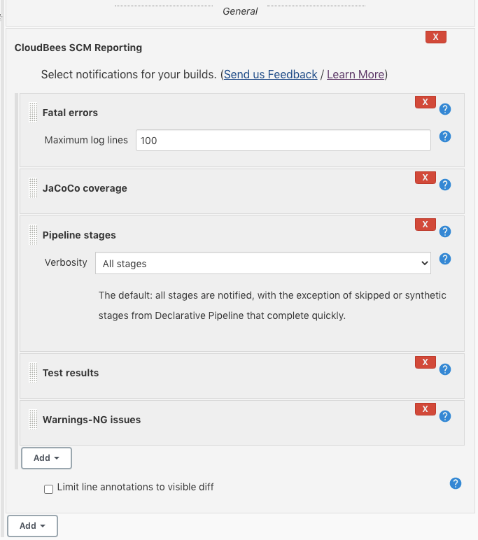 cb scm reporting options