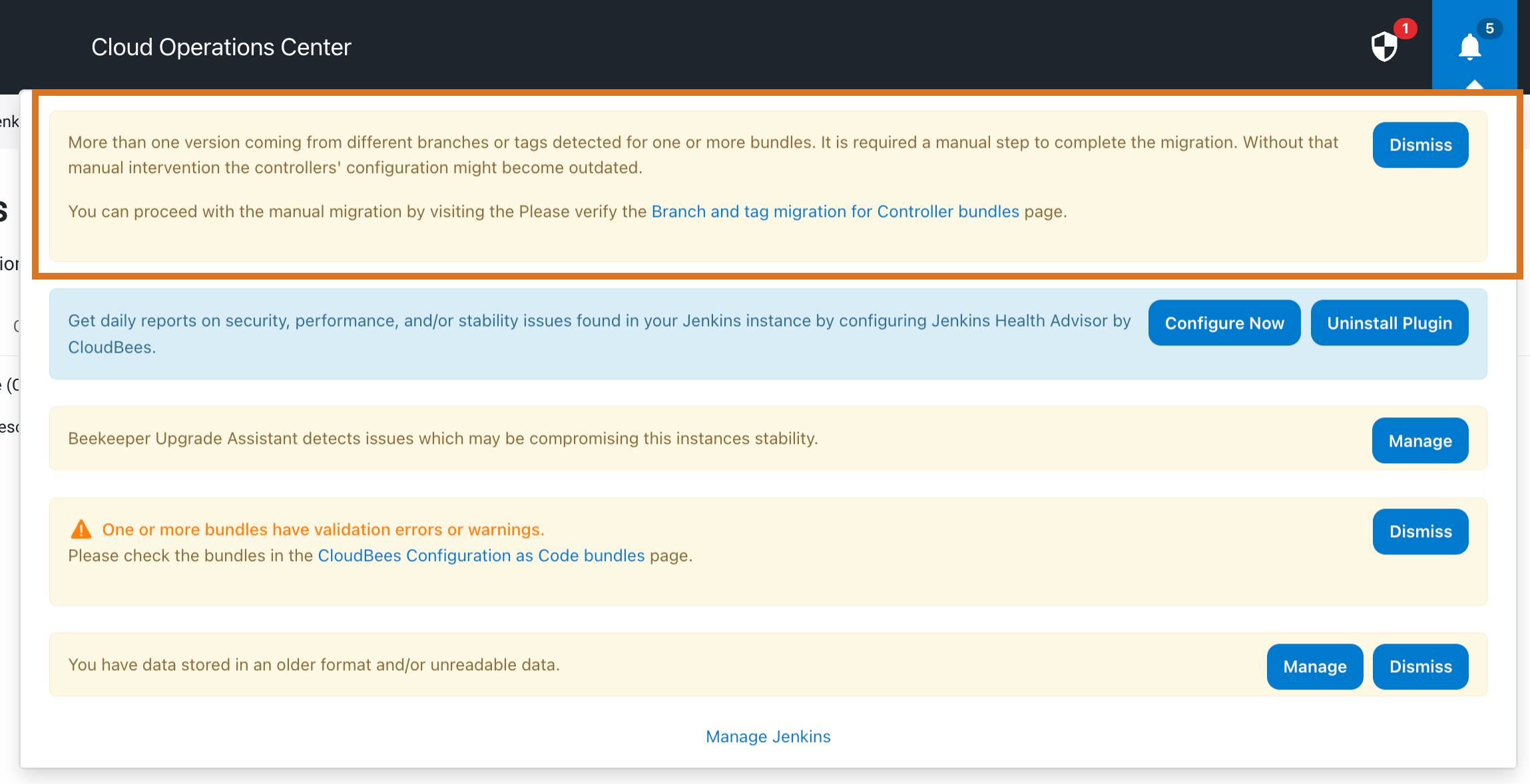 bundle migration alert