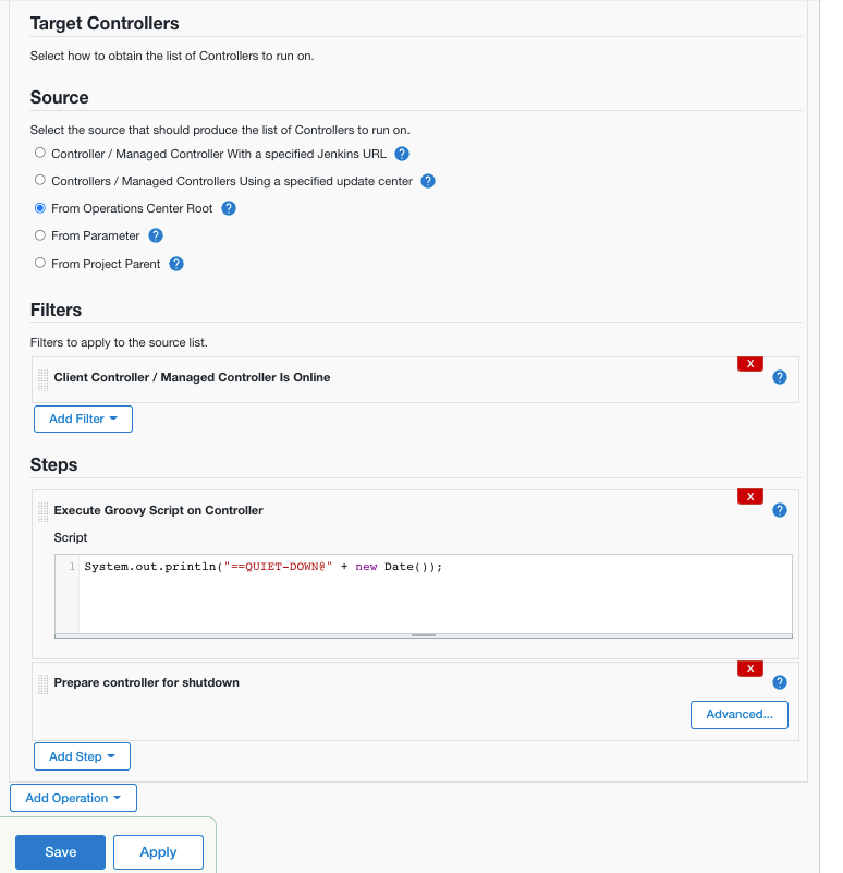 Figure 2. Creating a new cluster operation