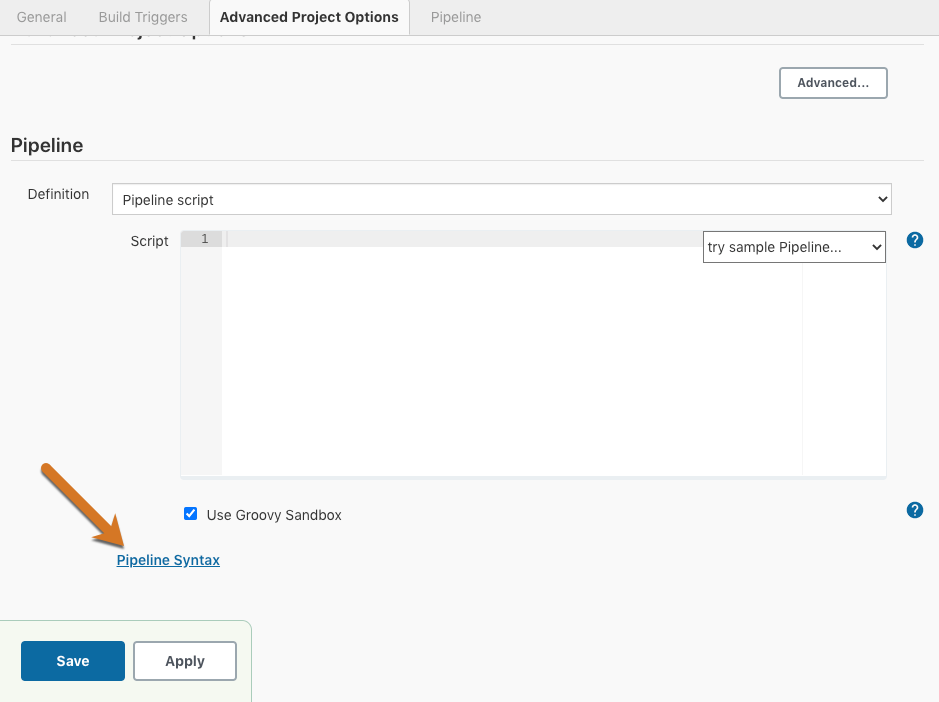 Pipeline Syntax link