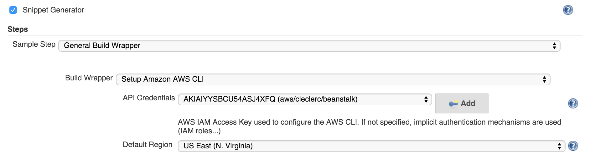 aws cli workflow snippet