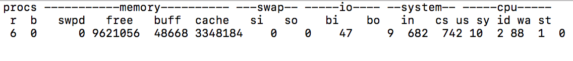 vmstat output