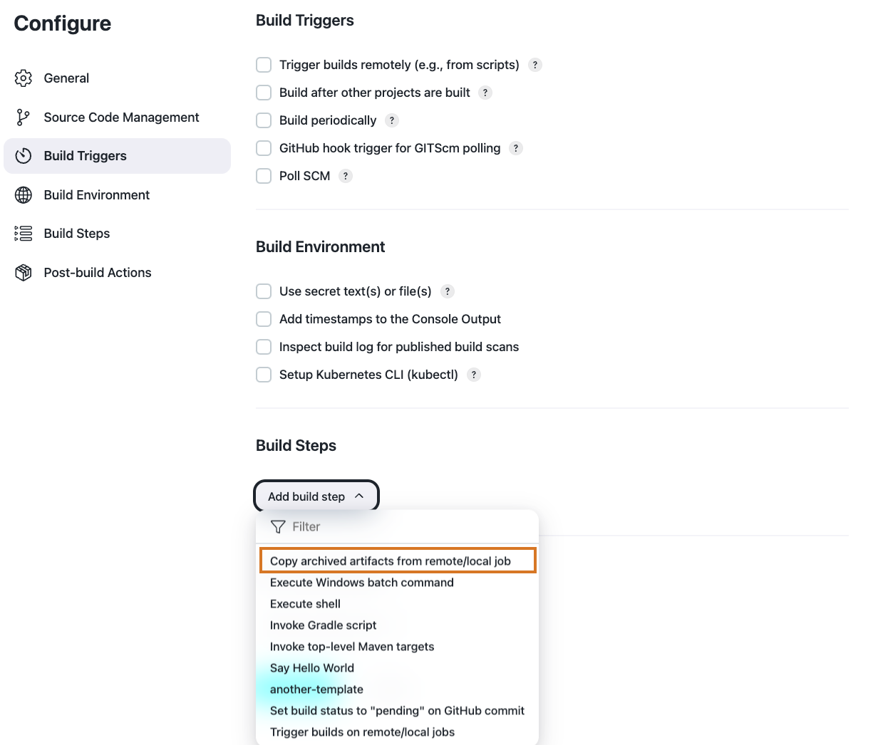 Adding a build step