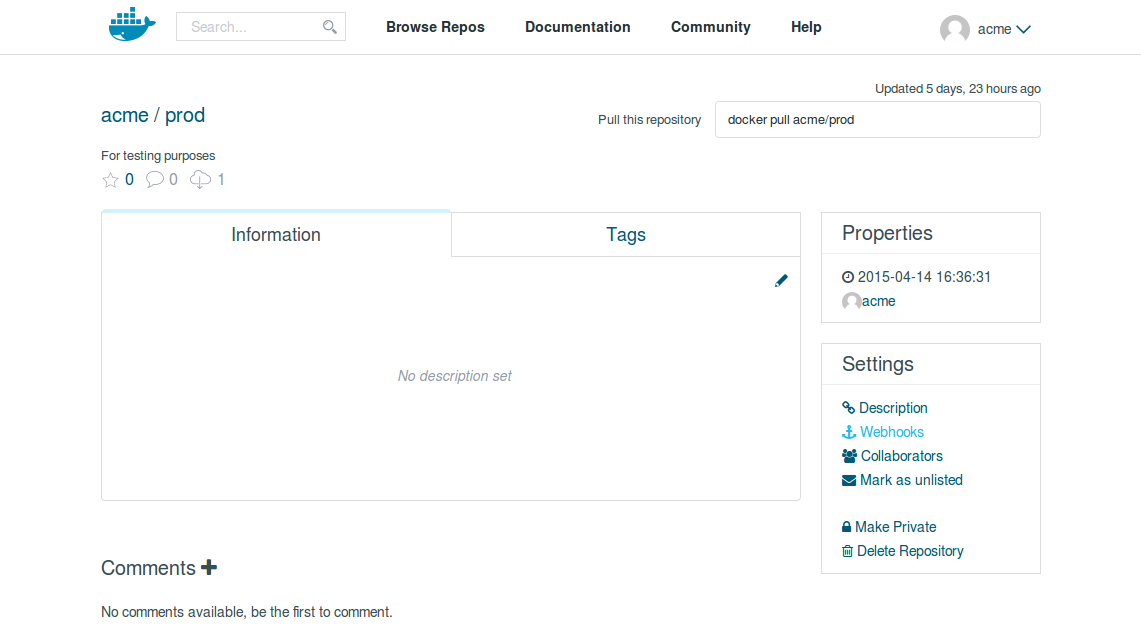 Figure 2. Adding a Webhook