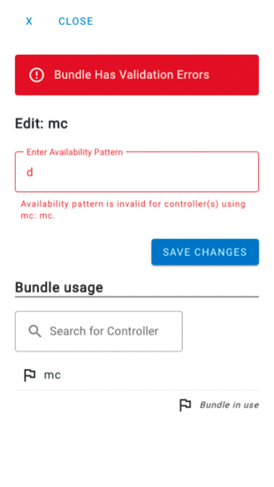 CasC bundle with a validation error