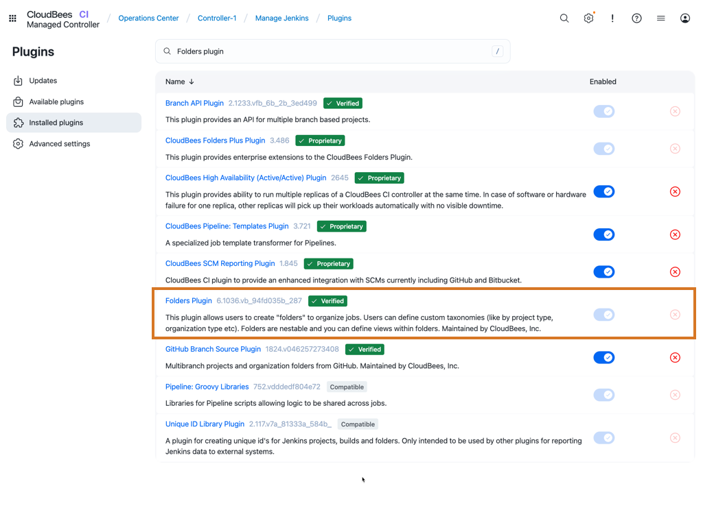 Figure 1. Install the Folders plugin folder plugin install