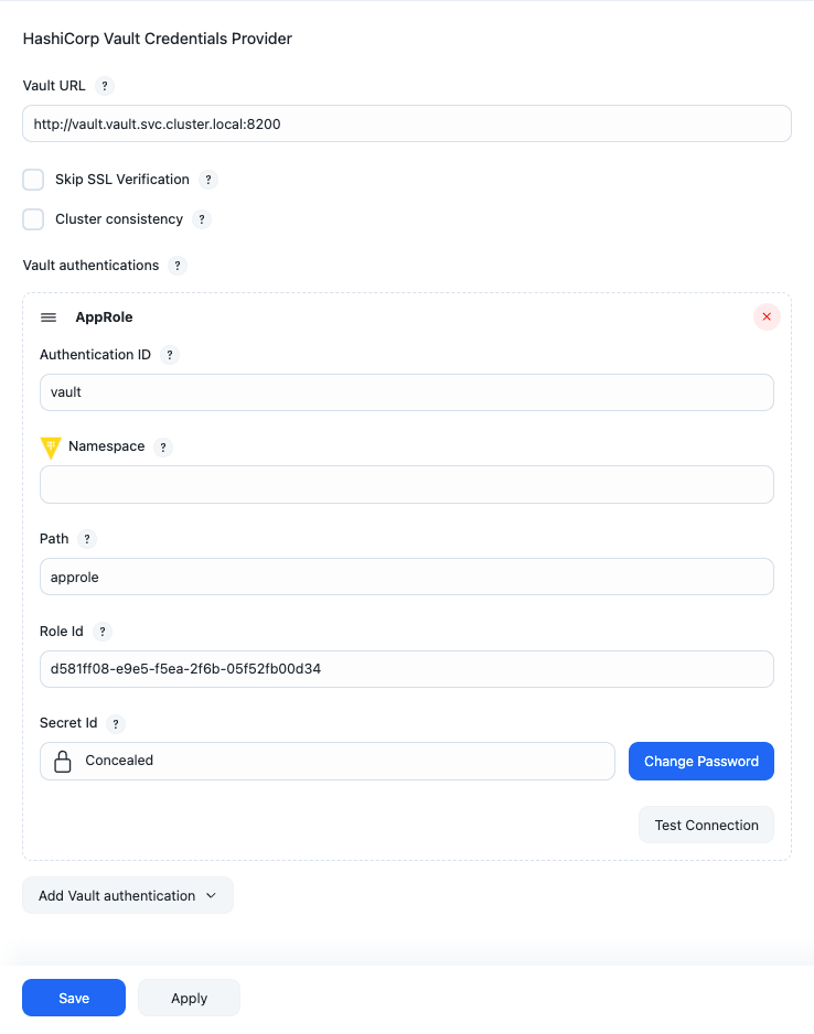 Add vault authentication