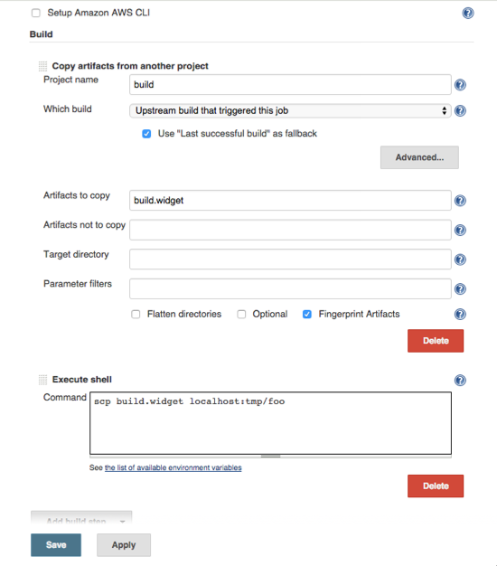 example job config