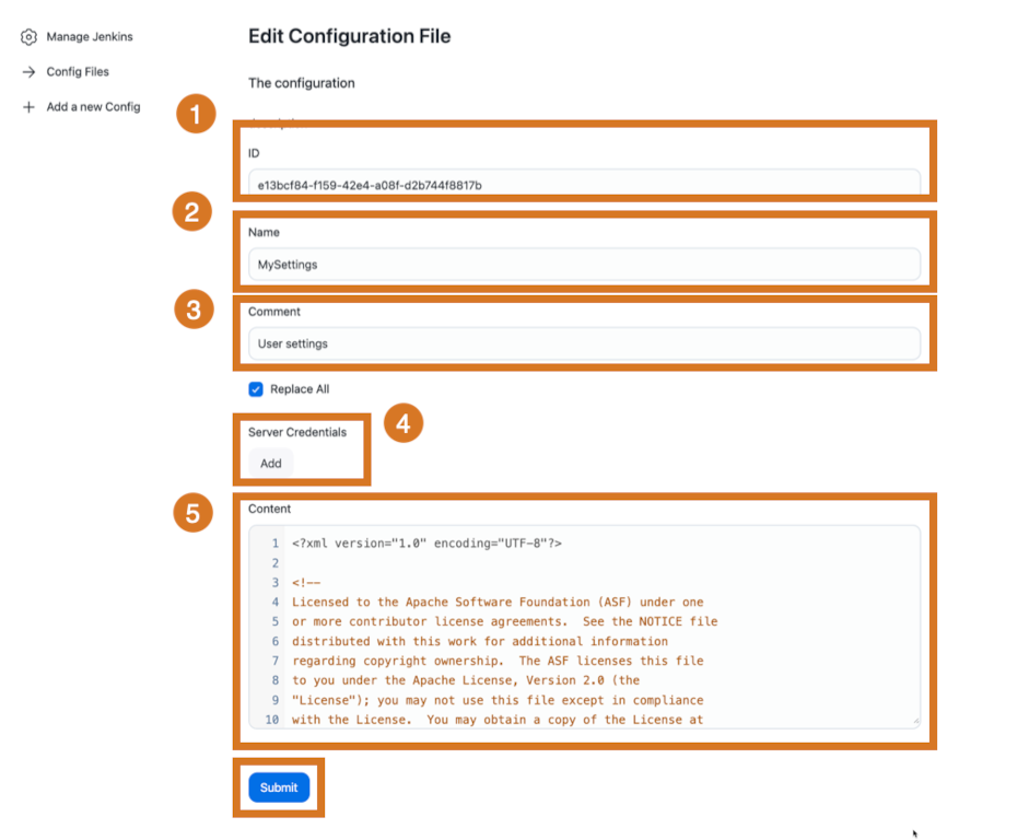 Configuration file values