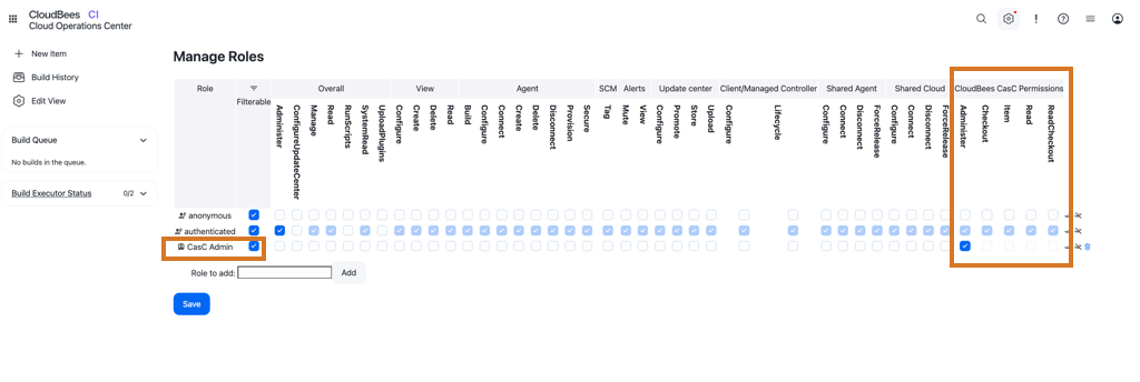 assign CasC role permissions