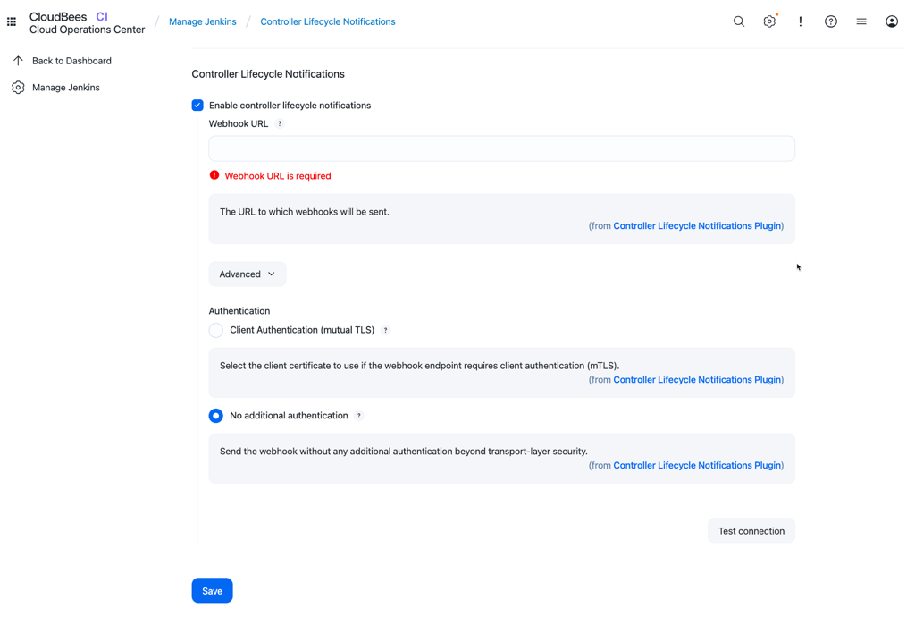Complete Controller Lifecycle Notifications configuration