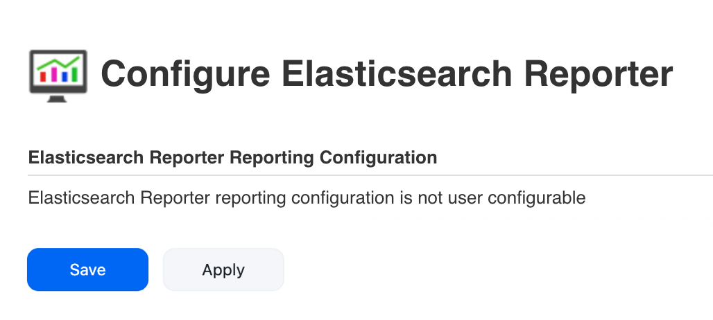 Elasticsearch Reporter not enabled by default.