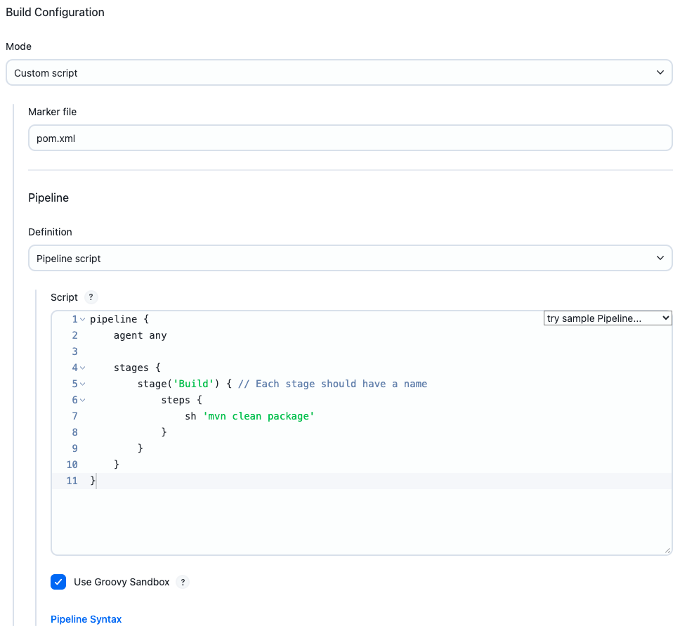 Multibranch Pipeline with custom script