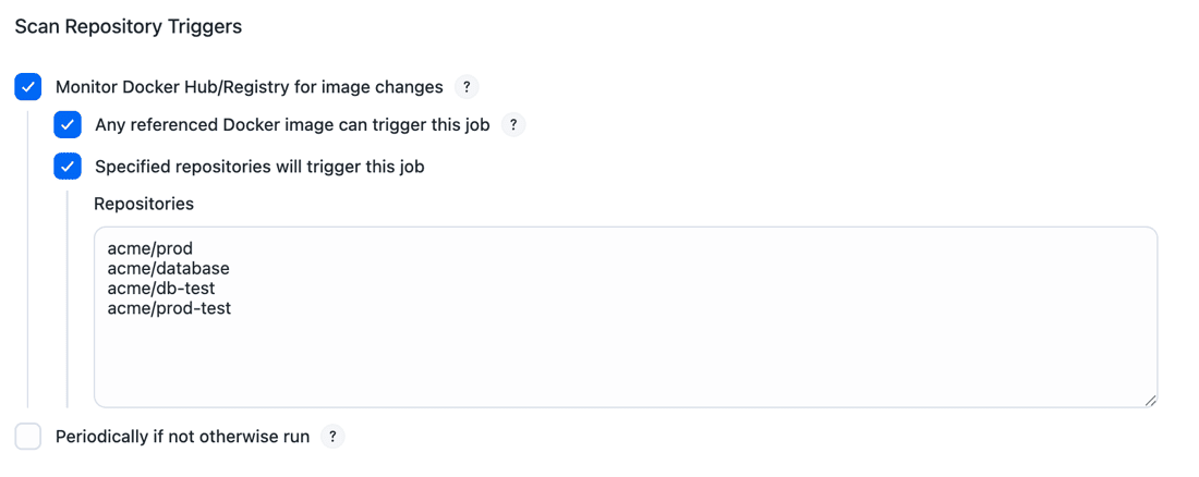 Figure 1. Trigger section of a freestyle job configuration Figure 1. Trigger section of a freestyle job configuration