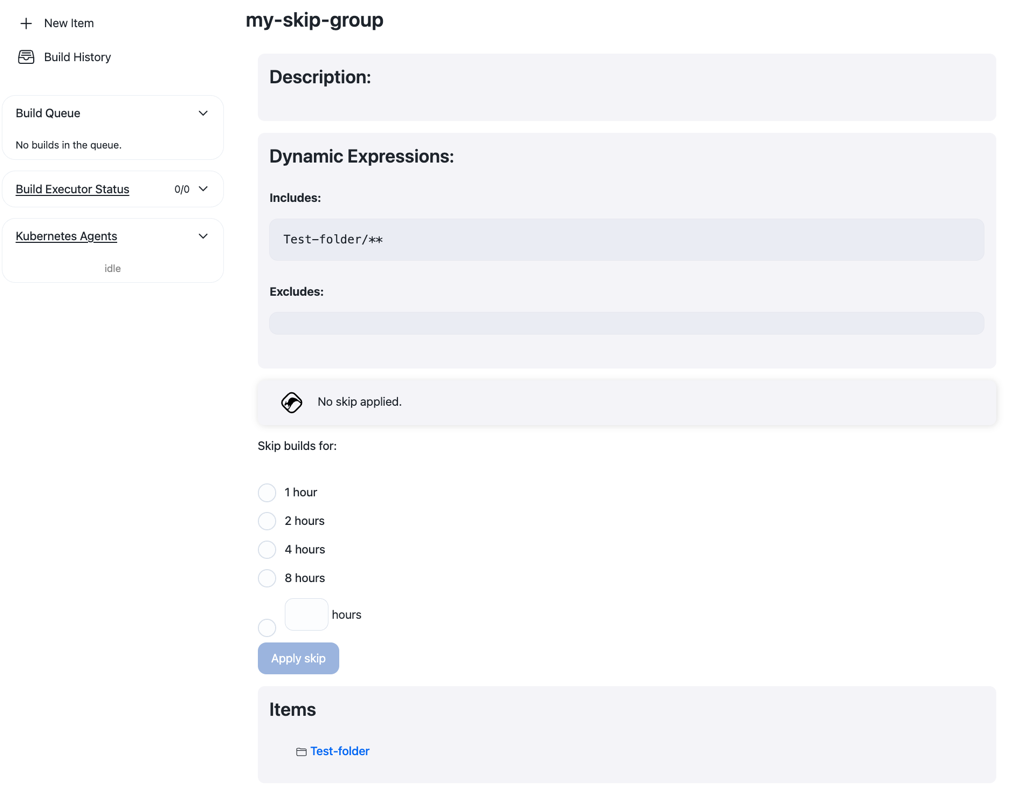 Figure 9. Details page for a specific skip group Details page